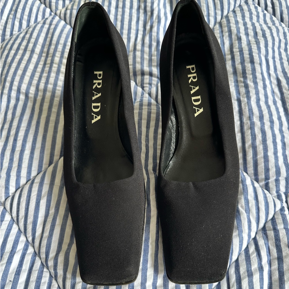 Vintage PRADA Square Toe Kitten Heel